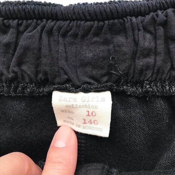 Zara black textured high waisted pants EUC 10Y - Picture 4 of 6